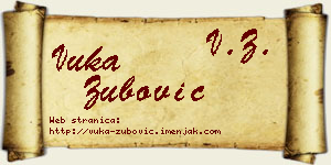 Vuka Zubović vizit kartica